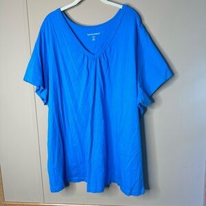 Woman Within Bright Blue Short Sleeve Tee